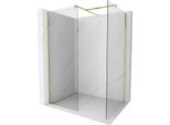 Mexen Kioto Parete Doccia Walk-In 140 X 115 Cm, Trasparente, Oro Spazzolato - 800-140-202-55-00-115