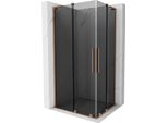 Mexen Velar L Duo Cabina Doccia Scorrevole 90 X 80 Cm, Grafite, Rame Spazzolato - 871-090-080-02-43-65