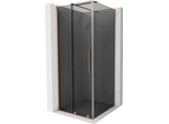 Mexen Velar Cabina Doccia Scorrevole 90 X 90 Cm, Grafite, Rame Spazzolato - 871-090-090-41-65