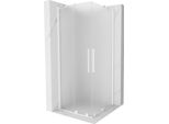 Mexen Velar Duo Cabina Doccia Scorrevole 80 X 80 Cm, Smerigliato, Bianca - 871-080-080-32-20