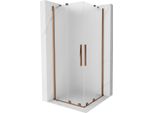 Mexen Velar Duo Cabina Doccia Scorrevole 90 X 90 Cm, Ghiaccio, Oro Rosa - 871-090-090-32-60