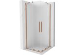 Mexen Velar Duo Cabina Doccia Scorrevole 90 X 90 Cm, Brina, Rame Spazzolato - 871-090-090-32-65