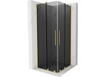 Mexen Velar Duo Cabina Doccia Scorrevole 80 X 80 Cm, Grafite, Oro Spazzolato - 871-080-080-42-55