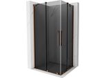 Mexen Velar Duo Cabina Doccia Scorrevole 90 X 80 Cm, Grafite, Oro Rosa - 871-090-080-42-60