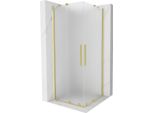 Mexen Velar Duo Cabina Doccia Scorrevole 80 X 80 Cm, Ghiacciato, Oro Spazzolato - 871-080-080-32-55