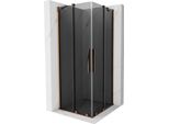 Mexen Velar Duo Cabina Doccia Scorrevole 80 X 80 Cm, Grafite, Oro Rosa - 871-080-080-42-60