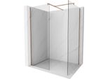 Mexen Kioto Parete Doccia Walk-In 140 X 70 Cm, Trasparente, Oro Rosa - 800-140-202-60-00-070