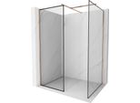 Mexen Kioto Parete Doccia Walk-In 160 X 110 Cm, Cornice Nera, Rame Spazzolato - 800-160-202-65-70-110