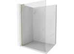 Mexen Kioto L Parete Doccia Walk-In 90 X 200 Cm, Trasparente, Oro Spazzolato - 800-090-103-55-00