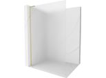 Mexen Kioto L Parete Doccia Walk-In 90 X 200 Cm, Smerigliato, Oro Spazzolato - 800-090-103-55-30