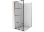 Mexen Kioto L Parete Doccia Walk-In 70 X 200 Cm, Griglia Nera, Oro Rosa - 800-070-103-60-77