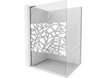 Mexen Kioto L Parete Doccia Walk-In 90 X 200 Cm, Motivo Bianco, Gun Metal - 800-090-103-95-85