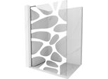 Mexen Kioto L Parete Doccia Walk-In 120 X 200 Cm, Onda Bianca, Gun Metal - 800-120-103-95-97
