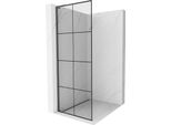 Mexen Kioto L Parete Doccia Walk-In 80 X 200 Cm, Griglia Nera, Gun Metal - 800-080-103-95-77