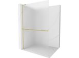 Mexen Kioto+ L Parete Doccia Con Mensola Walk-In 70 X 200 Cm, Brina, Oro Spazzolato - 800-070-123-55-30
