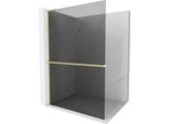 Mexen Kioto+ L Schermo Doccia Con Mensola Walk-In 110 X 200 Cm, Grafite, Oro Spazzolato - 800-110-123-55-40