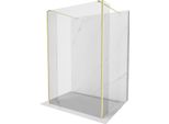 Mexen Kioto Parete Doccia Autoportante 155 X 30 X 30 Cm, Trasparente, Oro Spazzolato - 800-155-030-222-55-00-030