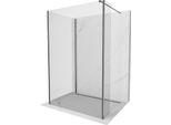 Mexen Kioto Parete Doccia Walk-In 120 X 105 X 30 Cm, Trasparente, Grigio Canna Di Fucile Spazzolato - 800-120-105-221-66-00-030