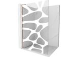 Mexen Kioto L Parete Doccia Walk-In 120 X 200 Cm, Onda Bianca, Oro Rosa - 800-120-103-60-97
