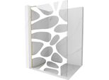Mexen Kioto L Pannello Doccia Walk-In 70 X 200 Cm, Onda Bianca, Oro Spazzolato - 800-070-103-55-97