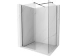 Mexen Kioto Parete Doccia Walk-In 130 X 120 Cm, Trasparente, Grigio Canna Di Fucile Spazzolato - 800-130-202-66-00-120