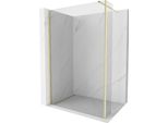 Mexen Kioto Parete Doccia Walk-In 130 X 40 Cm, Trasparente, Oro Spazzolato - 800-130-212-55-00-040
