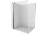 Mexen Kioto L Parete Doccia Walk-In 120 X 200 Cm, Righe, Gun Gray Spazzolato - 800-120-103-66-09