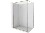 Mexen Kioto-Xf Parete Doccia Walk-In Con Cornice 160 X 202 Cm, Trasparente 10 Mm, Dorata - 800-160-104-50-00-X