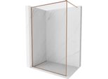 Mexen Kioto-Xf Parete Doccia Walk-In Con Cornice 100 X 202 Cm, Trasparente 10 Mm, Rame Spazzolato - 800-100-104-65-00-X