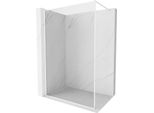 Mexen Kioto-Xf Parete Doccia Walk-In Con Cornice 160 X 202 Cm, Trasparente 10 Mm, Bianca - 800-160-104-20-00-X