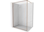 Mexen Kioto-Xf Parete Doccia Walk-In Con Cornice 160 X 202 Cm, Trasparente 10 Mm, Oro Rosa - 800-160-104-60-00-X