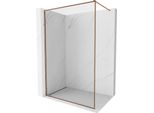 Mexen Kioto-F Parete Doccia Walk-In Con Cornice 145 X 202 Cm, Trasparente 8 Mm, Oro Rosa - 800-145-104-60-00