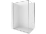 Mexen Kioto-Xf Parete Doccia Walk-In Con Cornice 160 X 202 Cm, Smerigliato 10 Mm, Cromo - 800-160-104-01-30-X