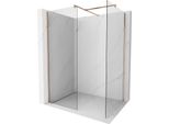 Mexen Kioto Parete Doccia Walk-In 135 X 110 Cm, Trasparente, Rame Spazzolato - 800-135-202-65-00-110