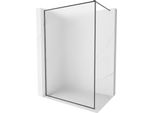 Mexen Kioto-F Parete Doccia Walk-In Con Cornice 140 X 202 Cm, Brina 8 Mm, Grigio Canna Di Fucile Spazzolato - 800-140-104-66-30