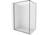 Mexen Kioto-F Parete Doccia Walk-In Con Cornice 140 X 202 Cm, Brina 8 Mm, Nero - 800-140-104-70-30