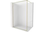 Mexen Kioto-F Parete Doccia Walk-In Con Telaio 120 X 202 Cm, Brina 8 Mm, Oro - 800-120-104-50-30