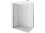 Mexen Kioto-X Parete Doccia Walk-In 60 X 200 Cm, Trasparente 10 Mm, Rame Spazzolato - 800-060-101-65-00-X