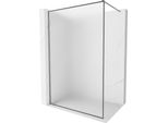 Mexen Kioto-Xf Parete Doccia Walk-In Con Cornice 80 X 202 Cm, Smerigliato 10 Mm, Gun Metal - 800-080-104-95-30-X