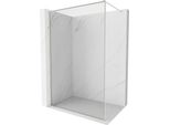 Mexen Kioto-Xf Parete Doccia Walk-In Con Cornice 160 X 202 Cm, Trasparente 10 Mm, Nichel Spazzolato - 800-160-104-97-00-X