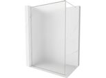 Mexen Kioto-F Parete Doccia Walk-In Con Cornice 70 X 202 Cm, Brina 8 Mm, Nichel Spazzolato - 800-070-104-97-30