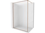 Mexen Kioto-Xf Parete Doccia Walk-In Con Cornice 80 X 202 Cm, Ghiacciato 10 Mm, Oro Rosa - 800-080-104-60-30-X