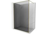 Mexen Kioto-Xf Parete Doccia Walk-In Con Cornice 80 X 202 Cm, Grafite 10 Mm, Oro - 800-080-104-50-40-X