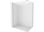Mexen Kioto-X Parete Doccia Walk-In 60 X 200 Cm, Brina 10 Mm, Oro - 800-060-101-50-30-X