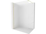 Mexen Kioto-X Parete Doccia Walk-In 60 X 200 Cm, Gelo 10 Mm, Oro Spazzolato - 800-060-101-55-30-X
