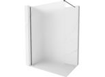 Mexen Kioto-X Parete Doccia Walk-In 160 X 200 Cm, Brina 10 Mm, Grigio Canna Spazzolato - 800-160-101-66-30-X