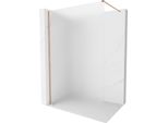 Mexen Kioto-X Parete Doccia Walk-In 60 X 200 Cm, Ghiacciata 10 Mm, Rame Spazzolato - 800-060-101-65-30-X