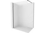 Mexen Kioto-X Parete Doccia Walk-In 80 X 200 Cm, Ghiacciato 10 Mm, Nero - 800-080-101-70-30-X