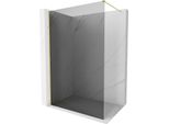 Mexen Kioto-X Parete Doccia Walk-In 70 X 200 Cm, Grafite 10 Mm, Oro Spazzolato - 800-070-101-55-40-X