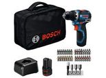 Akku-Bohrschrauber Gsr 12V-32 Professional, 12Volt Blau/Schwarz, 2X Li-Ionen Akku 2,0Ah, 36-Teiliges ZubehöR-Set, Werkzeugtasche